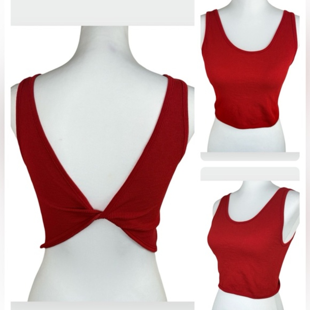 Out From Under Urban Outfitters Twist Back Red Orange Cropped Top XL/XXL